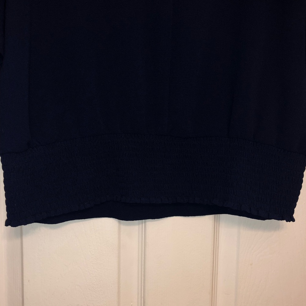 New York & Company Deep Blue V-Neck Blouse - Picture 5 of 5